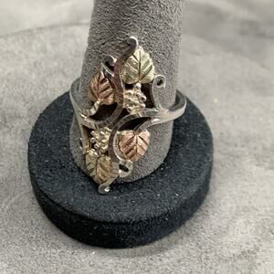 Vintage Black Hills Gold 12k Green Rose Gold Sterling Ring SZ 9.75 Coleman CCO